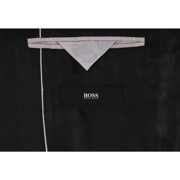 Hugo Boss The Stars/Glamour Black 2-Btn Notch Lapel Wool Tuxedo Formal Suit 46L - Picture 7 of 10